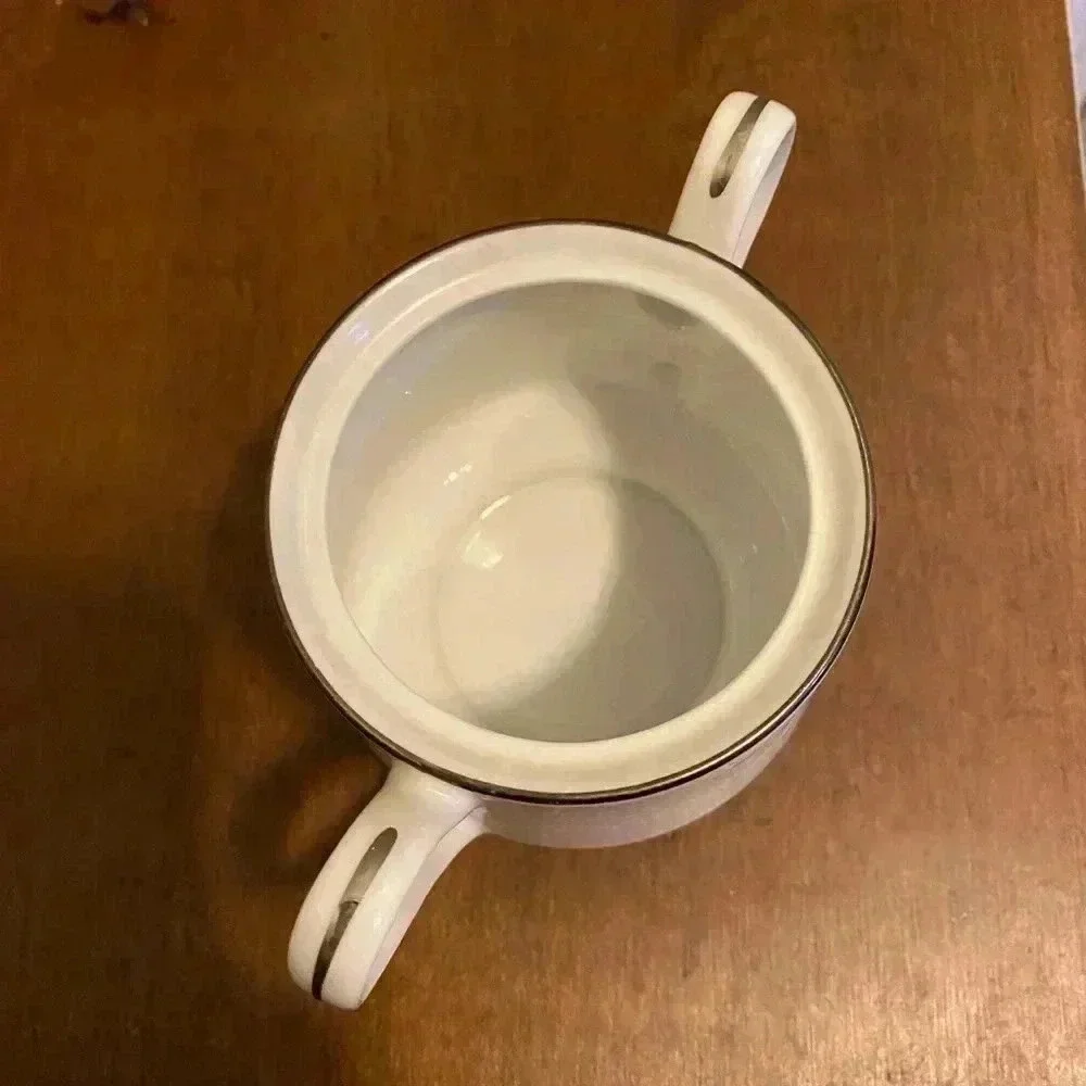 Sugar & Creamer Set White Silver‎ Gracie Fine China Concerto MCM Made in Japan